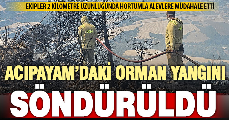 Sarp araziye 2 kilometre hortum çeken ateş savaşçıları yangını söndürdü