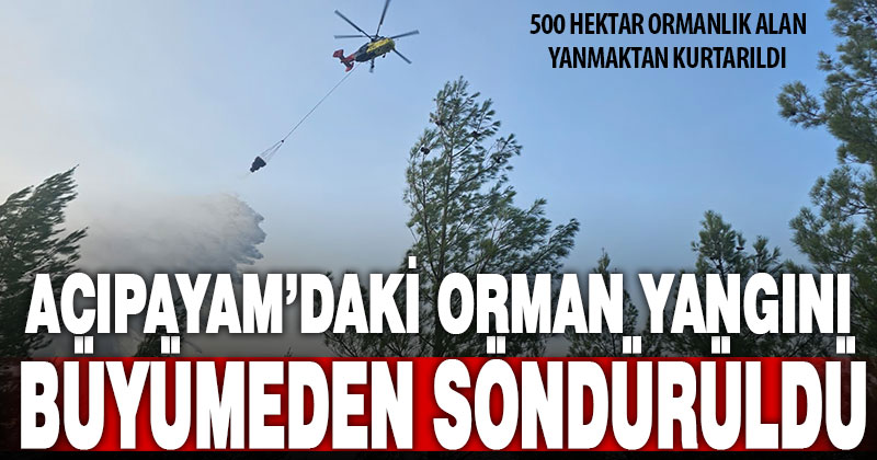Acıpayam’da sarp bölgede çıkan orman yangını kontrol altına alındı