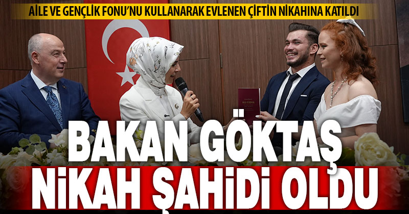 Bakan Göktaş, Aile ve Gençlik Fonu kullanan çiftin mutluluğuna ortak oldu
