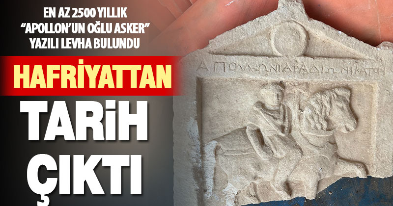 Park düzenlemesinde “Apollon’un oğlu asker” yazan antik stela bulundu