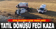 Denizli’de tarlaya devrilen hafif ticari araçta 6 kişi yaralandı