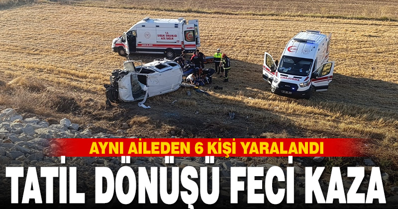 Denizli’de tarlaya devrilen hafif ticari araçta 6 kişi yaralandı