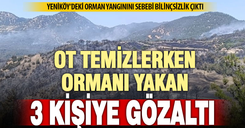 Ot temizlemek isterken ormanı yakan 3 şüpheli gözaltına alındı