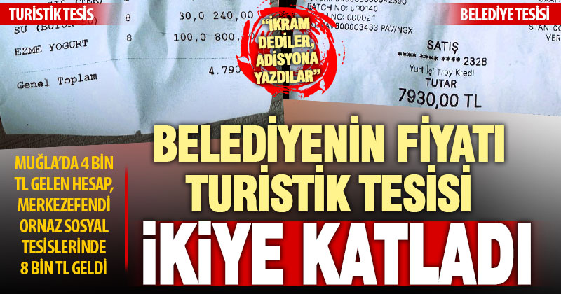 Turistik tesiste 4 bin TL olan hesap, Merkezefendi’nin sosyal tesisinde 8 bin TL geldi