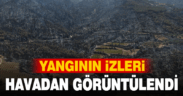 Tahliye edilen köyün hasarı havadan görüntülendi