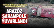 Yangın bölgesinden dönen arazöz şarampole yuvarlandı