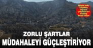  Buldan’da zorlu şartları yangına müdahaleyi güçleştiriyor